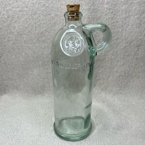 Vintage Gin Xoriguer-Mahon Glass Bottle w/Cork-Menorca, Spain-16oz-Vtg-90s-Retro